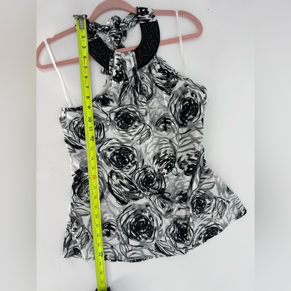 Iz Byer Women's Embellished Floral Satin Halter Top - Picture 9 of 15